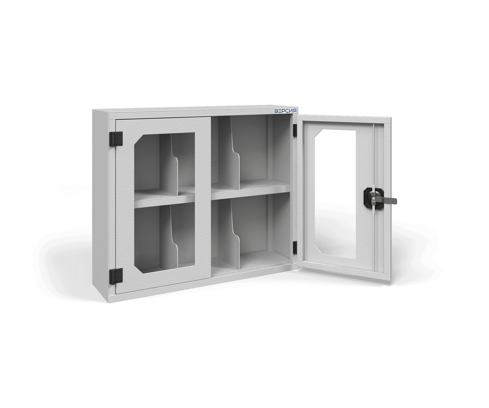 Шкаф для 6 противогазов ХПГ-6, дверцы из акрилового стекла Шкаф для 6 противогазов ХПГ-6, дверцы из акрилового стекла