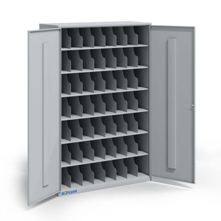 Металлический шкаф для 56 противогазов ХПГ-56, с дверьми Металлический шкаф для 56 противогазов ХПГ-56, с дверьми