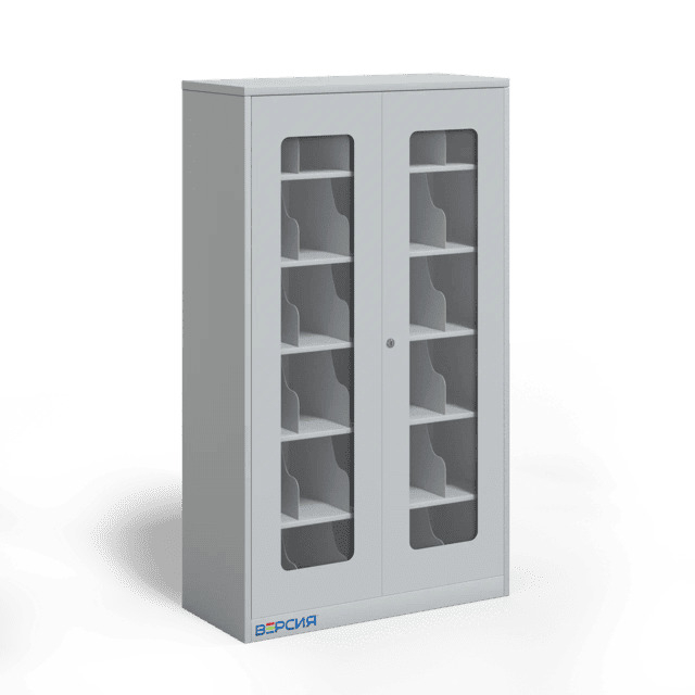 Металлический шкаф для 30 противогазов ХПГ-30, с дверьми из акрилового стекла Металлический шкаф для 30 противогазов ХПГ-30, с дверьми из акрилового стекла
