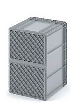 Пластиковый ящик 400х300х220 (ЕС-4322) с усиленным дном, открытые ручки (12.310.91W)