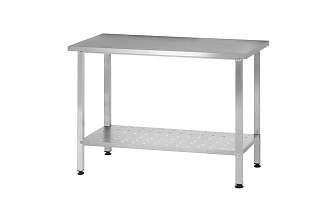 Стол производственный СПРп - 1200x600x860 Profi Inox (полка перфорация)