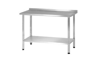 Стол производственный СПРп - 800x800x860 Profi Inox, борт (полка сплошная)