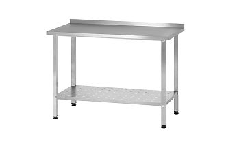 Стол производственный СПРн - 1200x800x860 Norma Inox, борт (полка перфорация, ножка профильная, тр. 40x40)