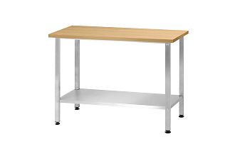 Стол кондитерский СПРп - 1200x800x860 Profi Inox, бук/40 (полка сплошная)