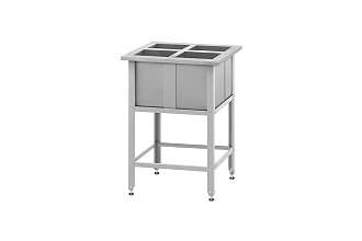 Ванна моечная для обработки яиц ВМСн - 700x700x860 Norma Zn, 4 м/о 275x285x350 (ножка угловая)