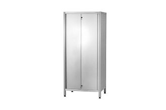 Шкаф кухонный ШЗКп - 1000x600x1800 Profi Inox, двери-купе, полки сплошн. 2 шт., без к-та замков