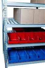 Гравитационный стеллаж с роликовыми полками 1600х1200х1300, 4 яруса