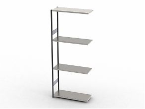 Стеллаж S90 2480х1000х300, 4 полки, доп. секция