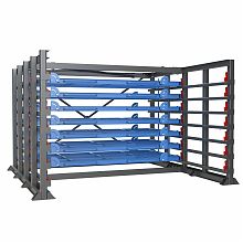 Каркас стеллажа без ворот (h-2400) с выкатными платформами для металла 1500х3000 мм