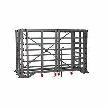 Каркас стеллажа (створки h-2400) с выкатными платформами для металла 1500х3000 мм