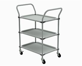 Транспортная тележка с 3мя полками 470х990х840мм ESD (RAL7035)