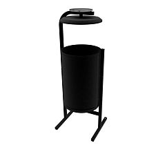 Уличная урна «Космос» с пепельницей (Глубокий черный шагрень)