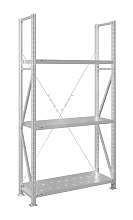 Стеллаж MS U 250x120x80/3 (Нагрузка на полку 300, перфорированная)
