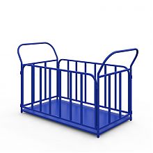 Тележка платформенная с трубчатыми бортами ТБ 5 (г/п 500 кг, 1200x700 мм, колеса чугун/полиуретан 200 мм)